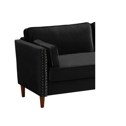 8120 2P+3P Living room black sofa