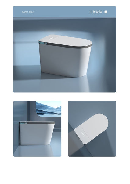 Luxury Smart Toilet with Auto Open/Close Lid, Auto Flush, Warm Water and Heated Seat, Modern Tankless Toilet with Remote Control