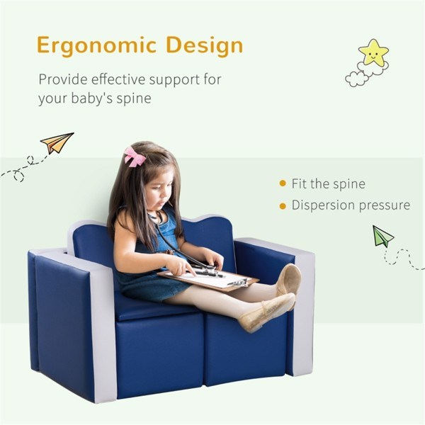 Kids 2-in-1 Sofa Sets-Blue