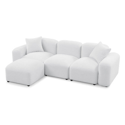 L-Shape Modular Sectional Sofa,DIY Combination,Teddy Fabric