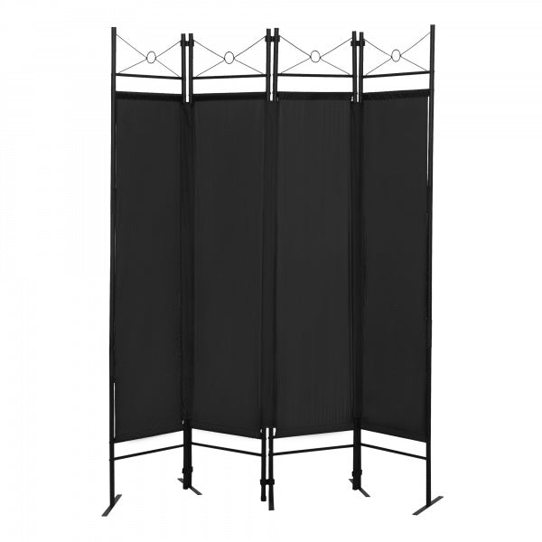 4-Panel Metal Folding Room Divider, 5.94Ft Freestanding Room Screen Partition Privacy Display for Bedroom, Living Room, Office
