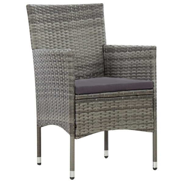 4 Piece Garden Lounge Set with Cushions Poly Rattan Gray