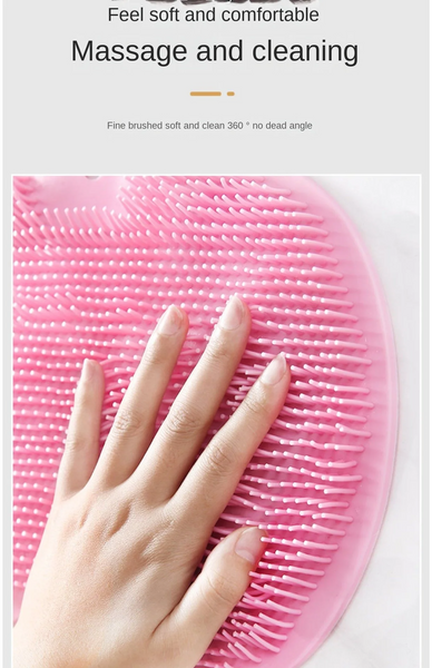 Shower Foot & Back Scrubber Mat Hands Free Foot Massager Mat with Non-Slip Suction Cups, Wall Mounted Silicone Bathroom Wash Foot Pad Exfoliating Dead Skin Foot Brush