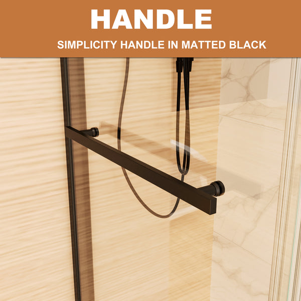 60 in. W x 74 in. H Shower Door in Matte Black with 5/16 in. (8 mm) Clear Glass