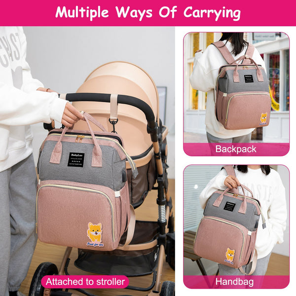 Multifunctional Diaper Bag Backpack Waterproof Mommy Bag Nappy Bag Maternity Backpack for Baby with Insulated Pockets Diaper Pad Toys Burp Cloth USB Port