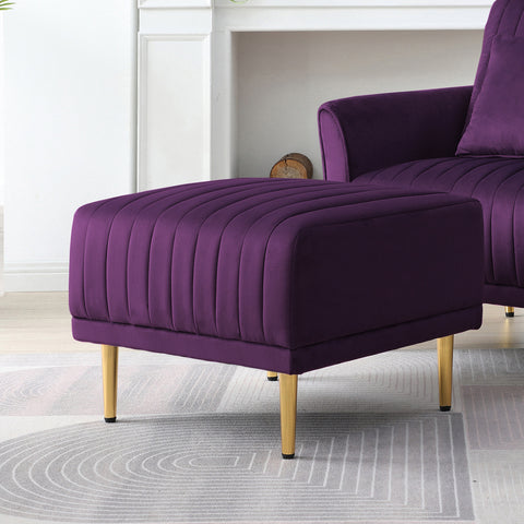 Purple Velvet Ottoman for Modular Sectional Living Room Sofa or Chairsofas.