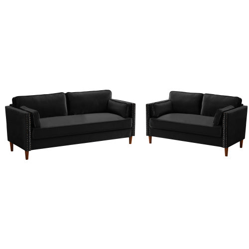 8120 2P+3P Living room black sofa