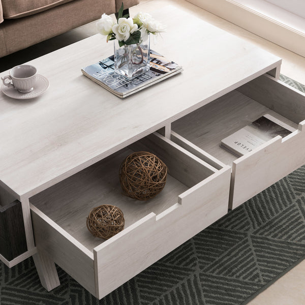 ID USA 212961CT Coffee Table White Oak & Distressed Grey