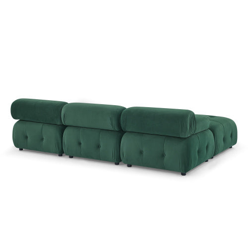 Modular Sectional Sofa, Button Tufted Designed and DIY Combination,L Shaped Couch with Reversible Ottoman, Navy Velvet