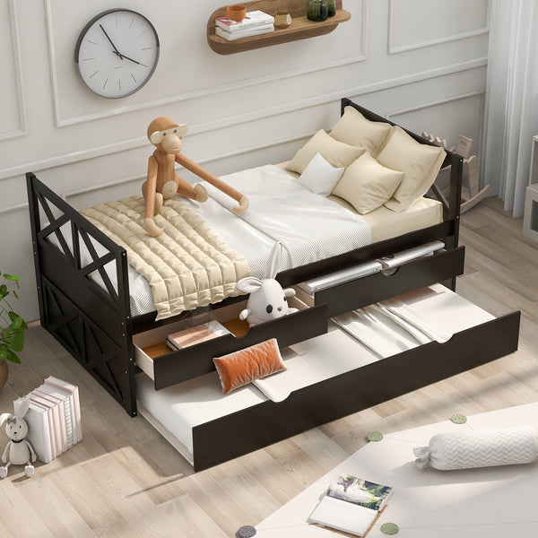 Multi-Functional Daybed with Drawers and Trundle