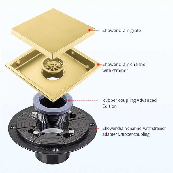 6 Inch Square Shower Floor Drain