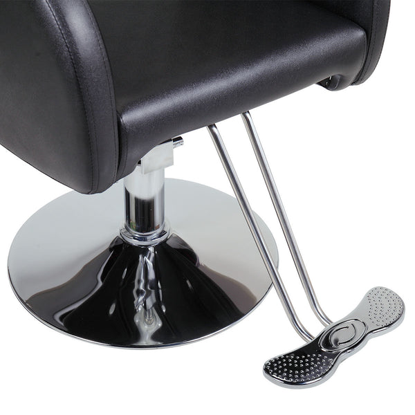 Modern 360-Degree Swiveling Hydraulic Barber Chair Hair Beauty Salon Equipment with Crystal Tufted Backrest, Black XH