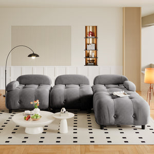 U_STYLE Upholstery Modular Convertible Sectional Sofa, L Shaped Couch with Reversible Chaise