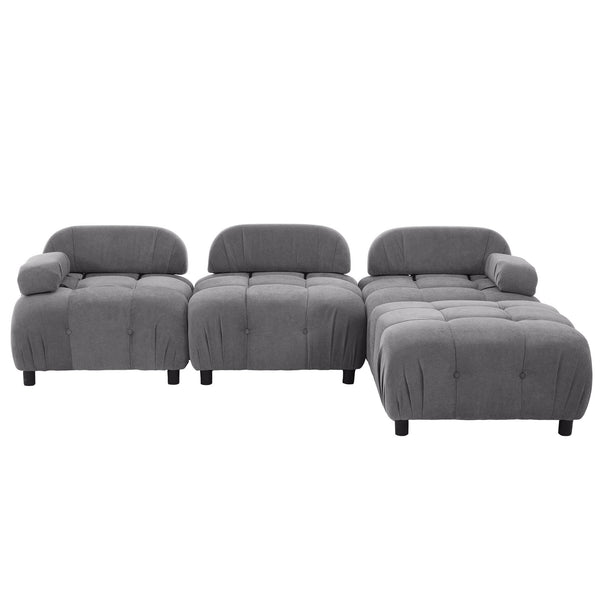 U_STYLE Upholstery Modular Convertible Sectional Sofa, L Shaped Couch with Reversible Chaise