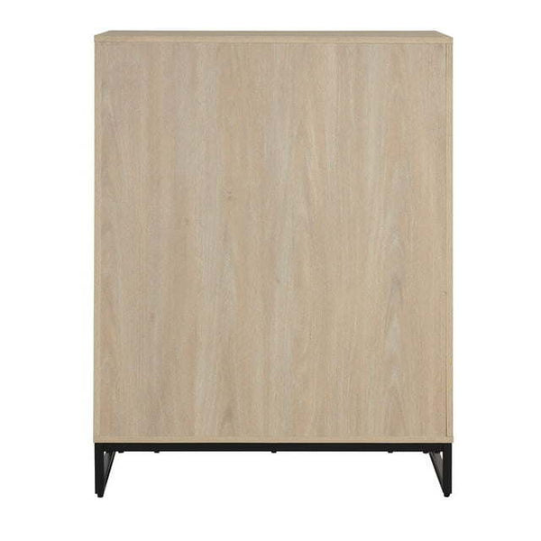 Industrial 4 Drawer Dresser, Bedroom, Beige Oak