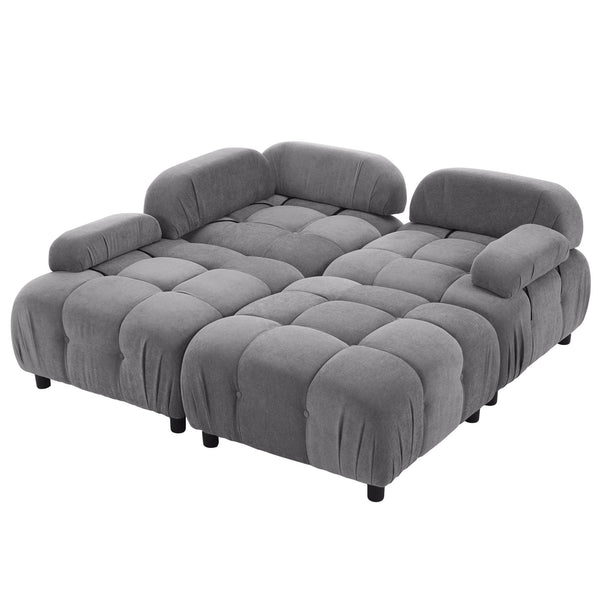 U_STYLE Upholstery Modular Convertible Sectional Sofa, L Shaped Couch with Reversible Chaise