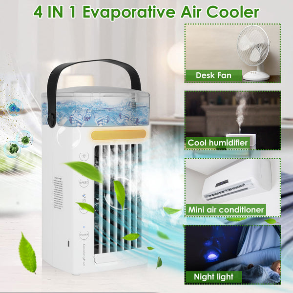 4 In 1 Portable Air Conditioner Fan Evaporative Air Cooler Water Fan