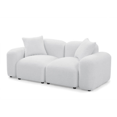 L-Shape Modular Sectional Sofa,DIY Combination,Teddy Fabric