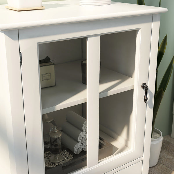 Buffet storage cabinet with single glass doors and unique bell handle YJ