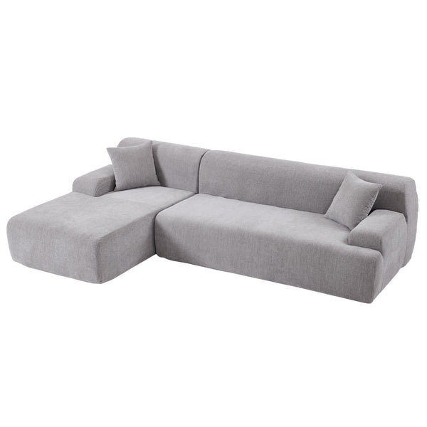 U_Style Modern Large L-Shape Modular Sectional Sofa for Living Room, Bedroom, Salon, 2 Piece Free Combination, Simplified Style