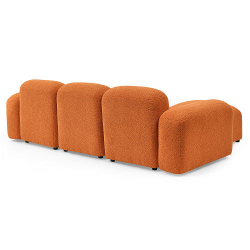 L-Shape Modular Sectional Sofa,DIY Combination,Teddy Fabric