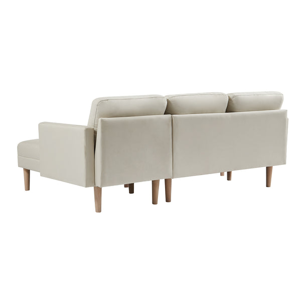 Beige Sectional Sofa Bed ; L-shape Sofa Chaise Lounge with Ottoman Bench