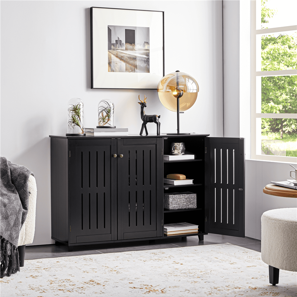 4 Tier Shoe Storage Cabinet Shoes Rack, Black