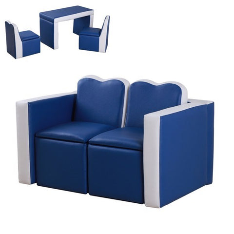 Kids 2-in-1 Sofa Sets-Blue