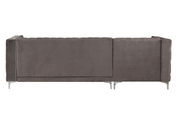 Sullivan Sectional Sofa; Gray Velvet 55495