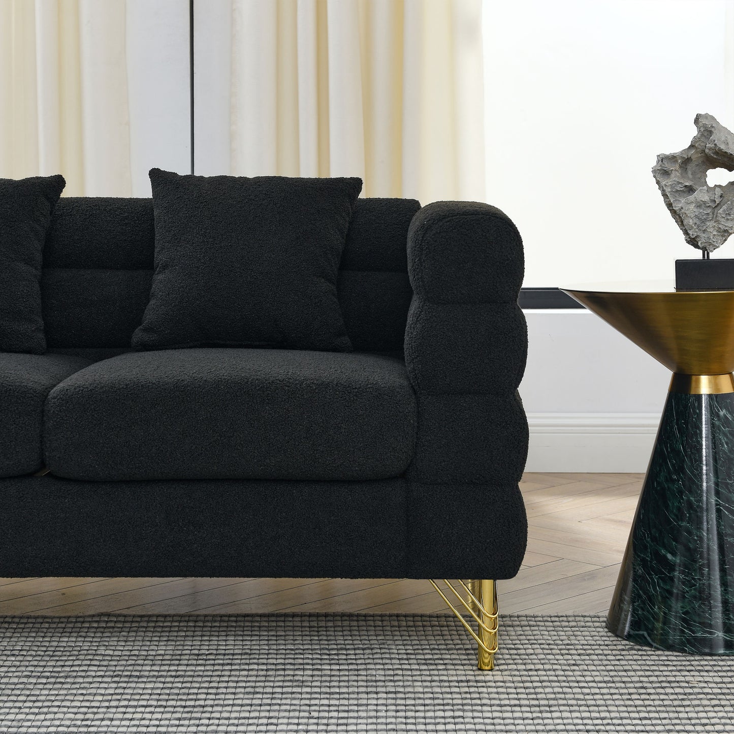 81.5-Inch Oversized Corner Sofa Covers, L-Shaped Sectional Couch, 5-Seater Corner Sofas with 3 Cushions for Living Room, Bedroom, Apartment, Office