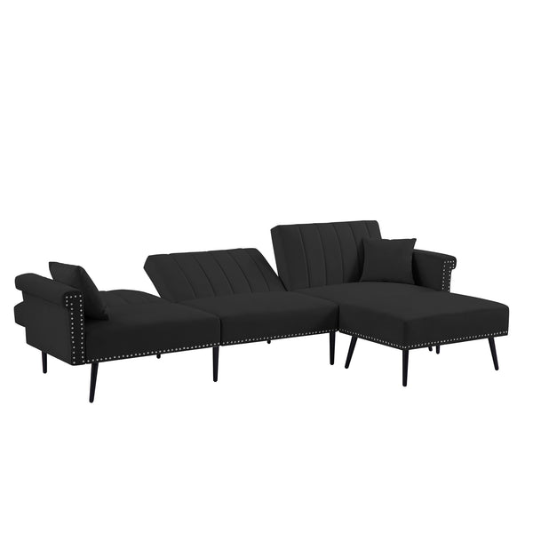 BLACK SECTIONAL SOFA BED