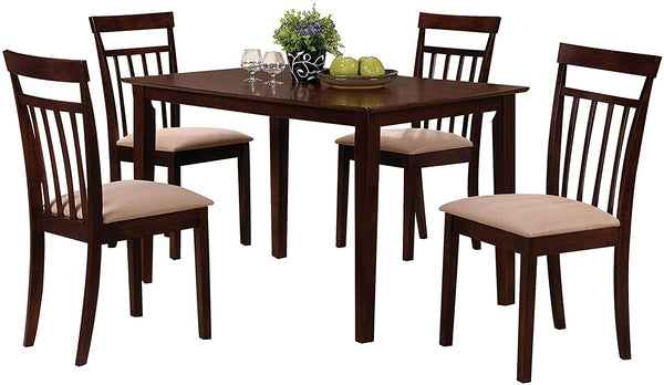 Samuel Dining Set (5Pc Pk) in Espresso &amp; Microfiber 70325