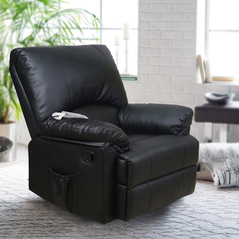 Free Shipping Recliner Chair Massage Rocker with Heated Modern PU Leather Single Sofa Seat  Living Room Chair