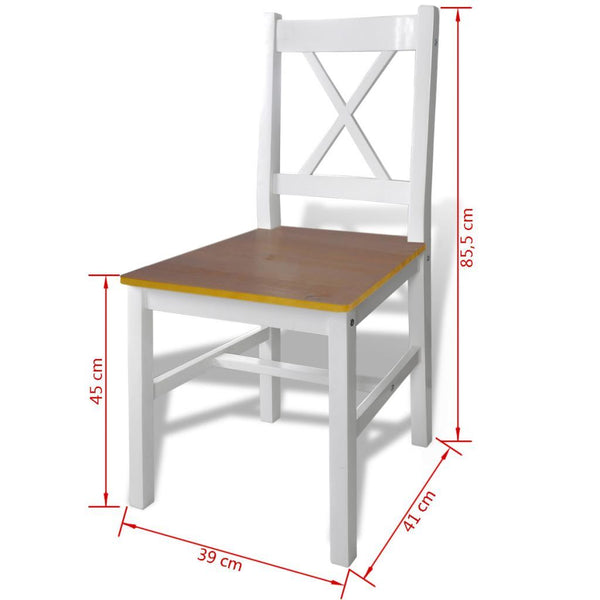 Wooden Table with 4 Wooden Chairs Furniture Set Brown