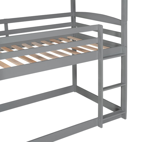 Twin over Twin over Twin Triple Bunk Bed,Gray