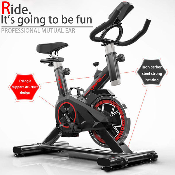 Indoor Exercise Bike, Indoor Cycling Stationary Bike Belt Drive with LCD Monitor