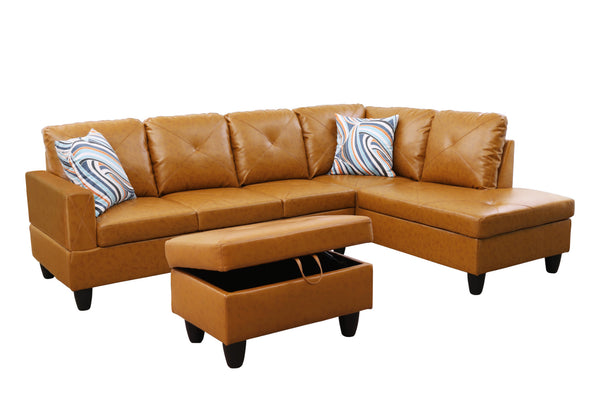 Ginger Semi PU Synthetic Leather Sofa Living Room Sofa