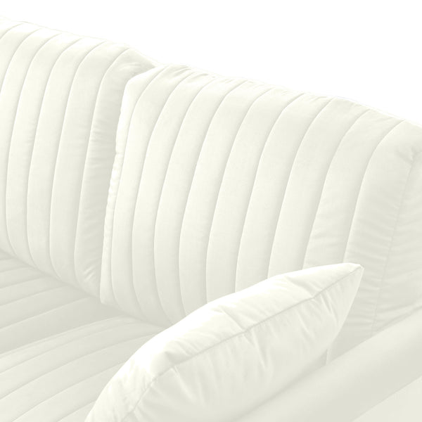 Living Room Sofa Set of 3; Loveseat Sofa Couch and Comfy Accent Arm Chair w/Pillows; Metal Legs; Upholstered Modern Furniture for Bedroom; Office; Small Space; Apartment Cream White