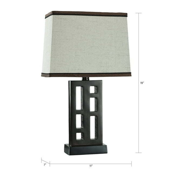 Open Works Lamp with Shade, Walnut