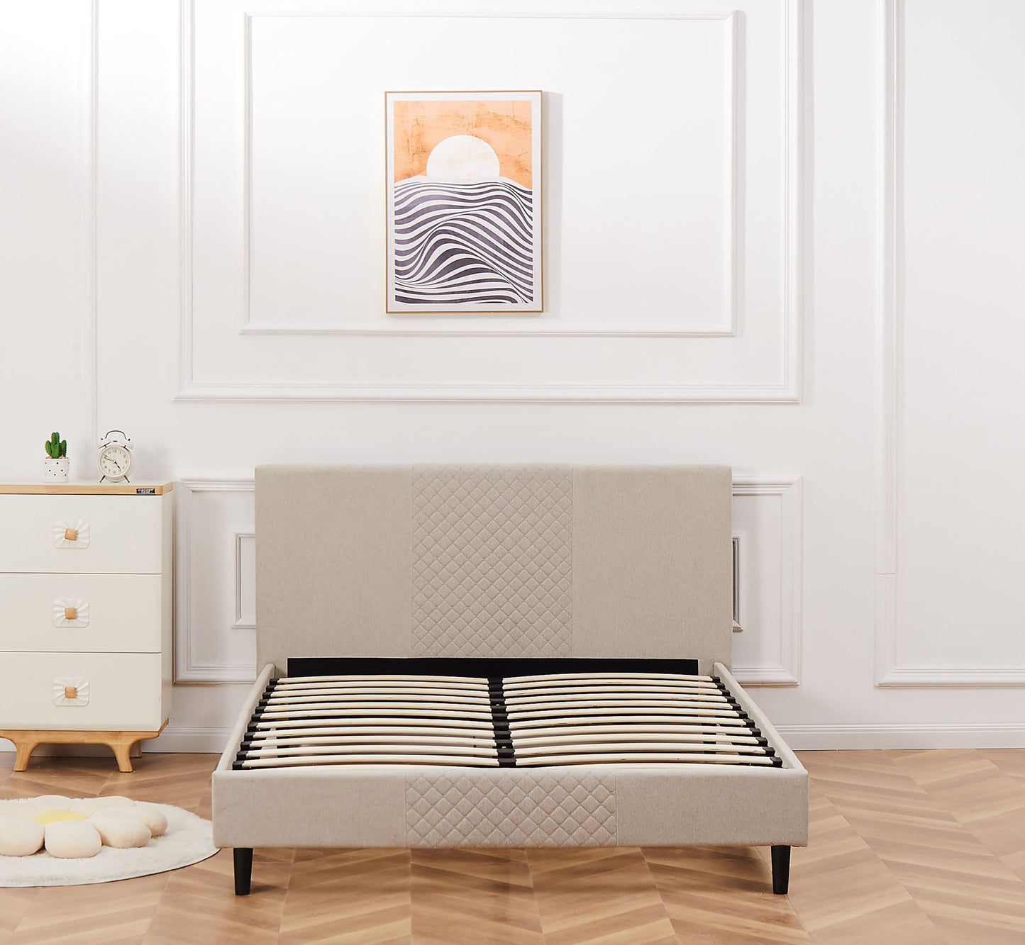 Modern King Size Upholstered Bed