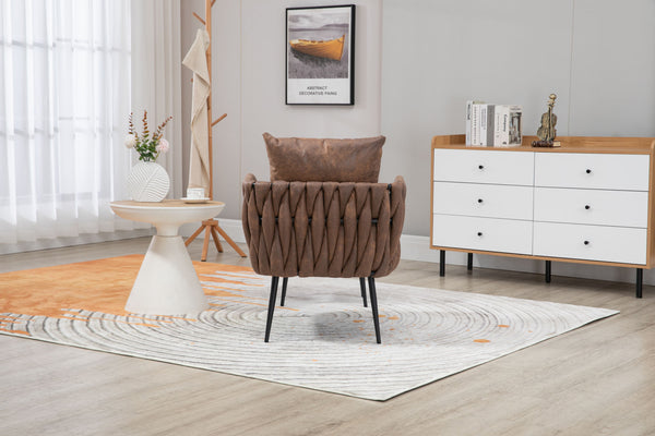 COOLMORE Velvet Accent Chair Modern Upholstered Armchair Tufted Chair with Metal Frame, Single Leisure Chairs for Living Room Bedroom