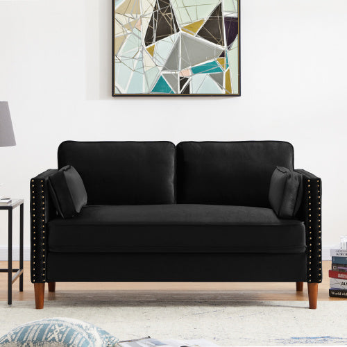 8120 2P+3P Living room black sofa