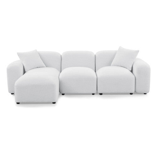 L-Shape Modular Sectional Sofa,DIY Combination,Teddy Fabric