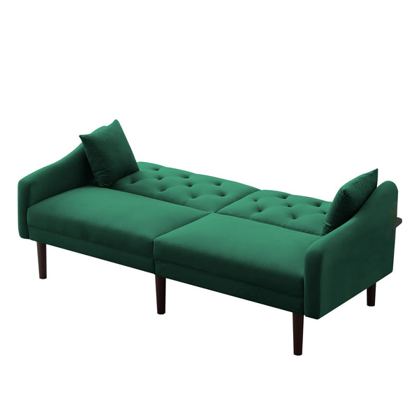 FUTON SOFA SLEEPER  VELVET WITH 2 PILLOWS