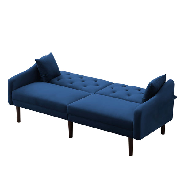 FUTON SOFA SLEEPER  VELVET WITH 2 PILLOWS