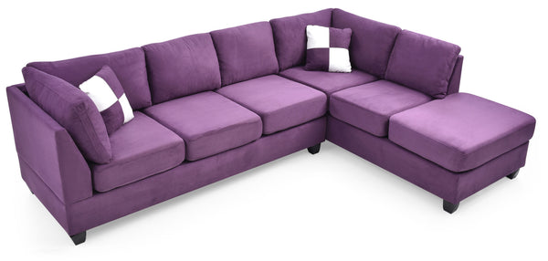 Glory Furniture Malone G637B-SC Sectional ( 3 Boxes) , PURPLE