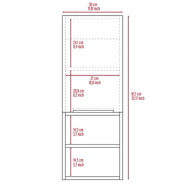 DEPOT E-SHOP Savona Medicine Single Door Cabinet, Two External Shelves, Two Interior Shelves, Smokey Oak