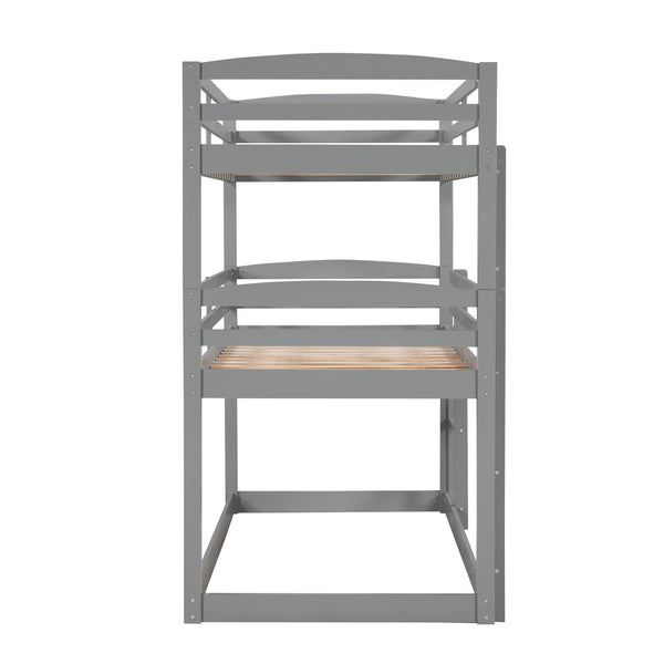 Twin over Twin over Twin Triple Bunk Bed,Gray