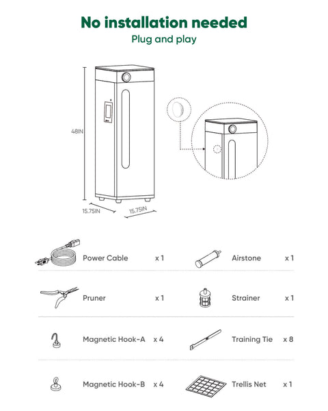 Hey Abby automatic hydroponics home grow box Intelligent with 5 Sensors Complete System Grow Tent Samsung LM301H & Cloud Climate Control