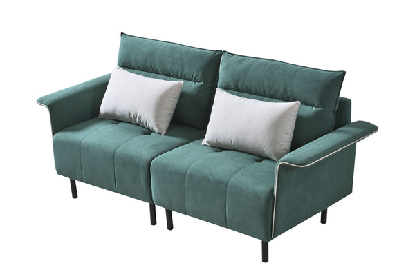 HQ-282 Sofa Couch, Suede Mid-Century Tufted Love Seat for Living Room